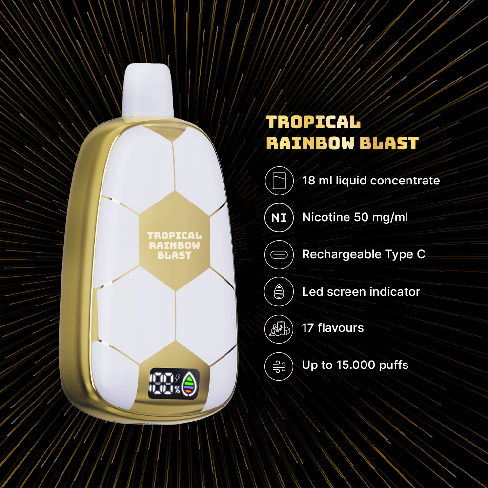 Ronaldinho Instapuff - Tropical Rainbow Blast Bigmo Vapes Ronaldinho Instapuff - Tropical Rainbow Blast Bigmo Vapes